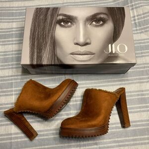 JLo “Flory” heeled clogs/mules.